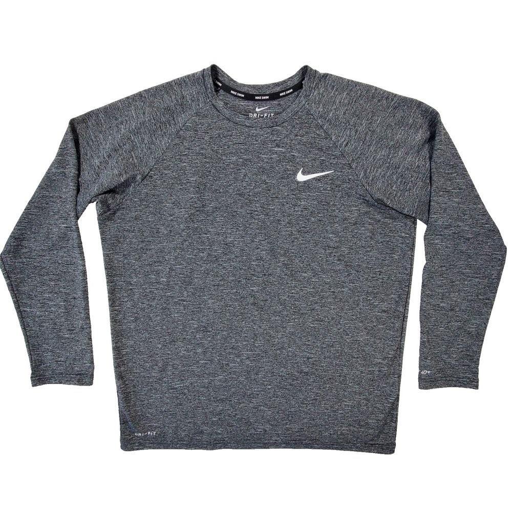 Nike Dri-FIT Long Sleeve Shirt Men Medium‎ Gray Athletic UPF 40+ Performance